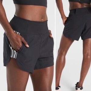 Athleta Ascender Athletic Gym Shorts Side Stripes Running Workout